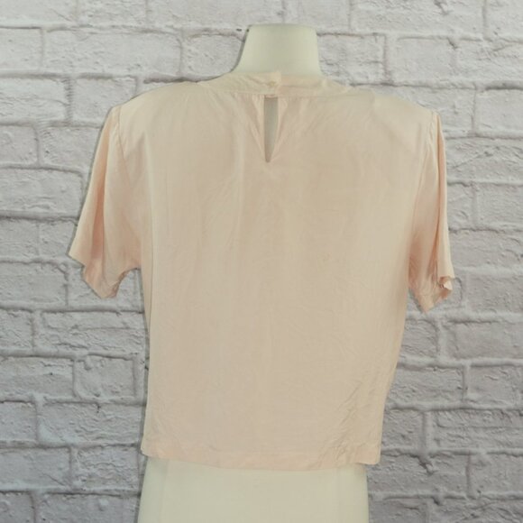 Vintage 80s Silk Lace Top - Picture 4 of 8